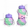 Relieve Stress Compress Silicone Pop Collapsible Silica Drinking water bottle