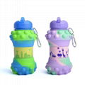 Relieve Stress Compress Silicone Pop Collapsible Silica Drinking water bottle