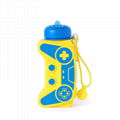 600ml Gamepad Shape Water Bottle Cartoon Straw Kid Water Bottle