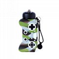 600ml Gamepad Shape Water Bottle Cartoon Straw Kid Water Bottle