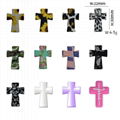 Printed Cross Focal Silicone Beads Baby