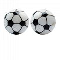 Round Silicone Beads Sports Series Baseball Volleyball Football Soccer Print  1