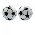 Round Silicone Beads Sports Series Baseball Volleyball Football Soccer Print 