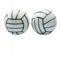 Round Silicone Beads Sports Series Baseball Volleyball Football Soccer Print  5