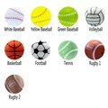Round Silicone Beads Sports Series Baseball Volleyball Football Soccer Print  8