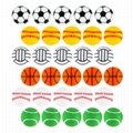 Round Silicone Beads Sports Series Baseball Volleyball Football Soccer Print  15
