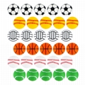 Round Silicone Beads Sports Series Baseball Volleyball Football Soccer Print 