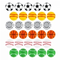 Round Silicone Beads Sports Series Baseball Volleyball Football Soccer Print 