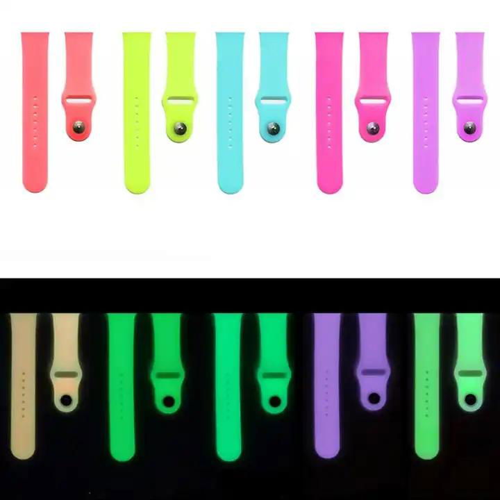 Glow in dark watch strap Colorful soft Silicone Night Lights watchband Strap