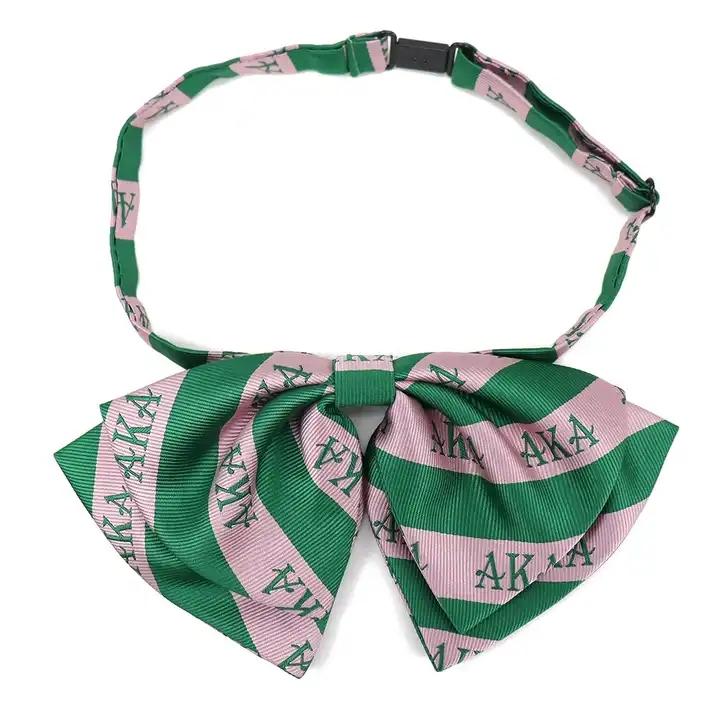  Pink And Green Sorority Masonic Chi Eta Phi Custom Women Bowtie 4