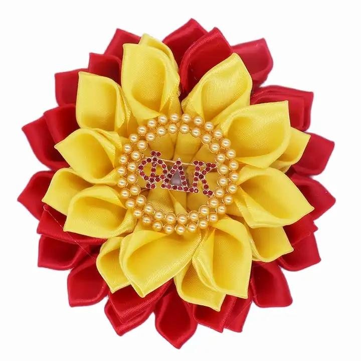 Corsage AKA TOLD SGRHO CHI ETA  Ribbon Flower Sorority PIN Delta Brooch For Lady 2
