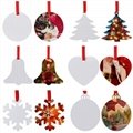 Sublimation Blanks Ornaments Custom Photo Print Christmas Tree Metal Hanging 