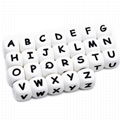 12mm Square Cube Alphabet DIY Necklace Pendant Making Baby Chew Letter Silicone 