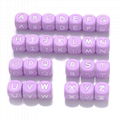 12mm Square Cube Alphabet DIY Necklace Pendant Making Baby Chew Letter Silicone 