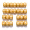 12mm Square Cube Alphabet DIY Necklace Pendant Making Baby Chew Letter Silicone 