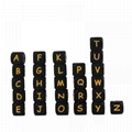 12mm Square Cube Alphabet DIY Necklace Pendant Making Baby Chew Letter Silicone 