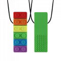 Silicone Rainbow Pendant Sticks Autism Chewing Toys Set for Kids Oral Sensory 