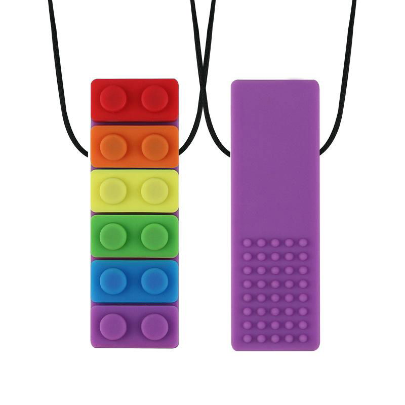 Silicone Rainbow Pendant Sticks Autism Chewing Toys Set for Kids Oral Sensory  3
