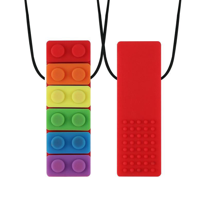 Silicone Rainbow Pendant Sticks Autism Chewing Toys Set for Kids Oral Sensory  4