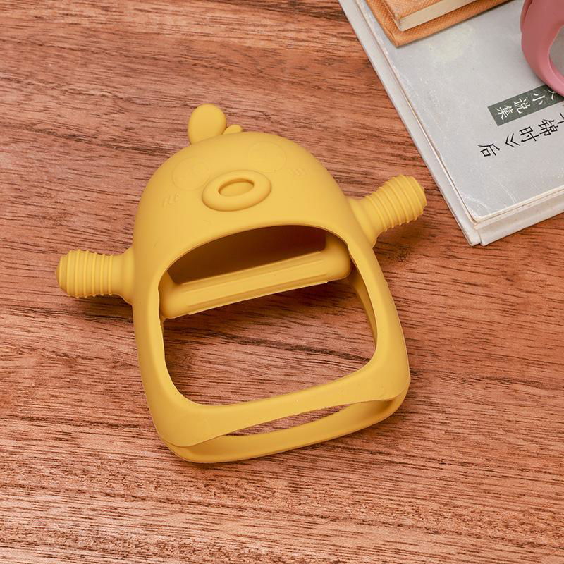 Silicone Baby Teether Toy Anti-Drop Silicone Mitten Teething Toy for Soothing  5