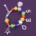 Beads Snake Chain Adjust Greek Soror Letters ZETA PHI BETA SIGMA THETA bracelet