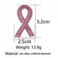 Pink Full Rhinestone Ribbon Breast Cancer Awareness Lapel Brooch and Pins Badge 8