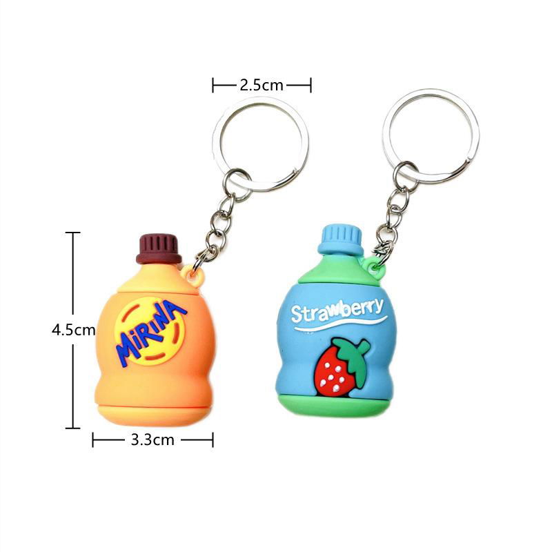 Bottle shape Coca-Cola Pepsi Sprite Minute Maid Strawberry RIO Drinks Keychain 4