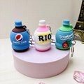 Bottle shape Coca-Cola Pepsi Sprite Minute Maid Strawberry RIO Drinks Keychain