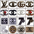 Chanel LV SYL Dior Gucci Logo Glitter Patches