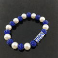 Greek letter society sorority ZETA PHI BETA Pendant Pearl Bracelet