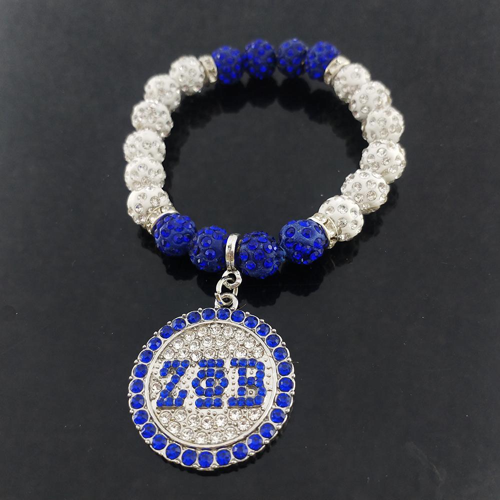 Greek letter society sorority ZETA PHI BETA Pendant Pearl Bracelet 5