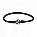 sports jewelry stainless steel silicone baseball football charm bracelet for men