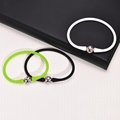 sports jewelry stainless steel silicone baseball football charm bracelet for men 4