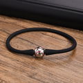 sports jewelry stainless steel silicone baseball football charm bracelet for men