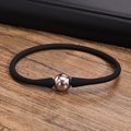 sports jewelry stainless steel silicone baseball football charm bracelet for men 5