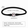 sports jewelry stainless steel silicone baseball football charm bracelet for men