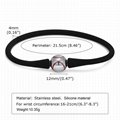 sports jewelry stainless steel silicone baseball football charm bracelet for men 10