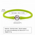 sports jewelry stainless steel silicone baseball football charm bracelet for men