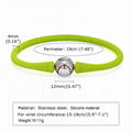 sports jewelry stainless steel silicone baseball football charm bracelet for men 11