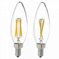 CE/RoHs listed C35 E12/E14/E17 4W dimmable led filament candle LED bulb 2