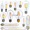 LED Filament Bulb E27 E14 dimmable 8W 10W 12W A60 A19 G125 ST64 C35 T30 4