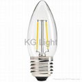 CE/RoHs listed C35 E12/E14/E17 4W dimmable led filament candle LED bulb 3