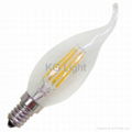 CE/RoHs listed C35 E12/E14/E17 4W dimmable led filament candle LED bulb 1