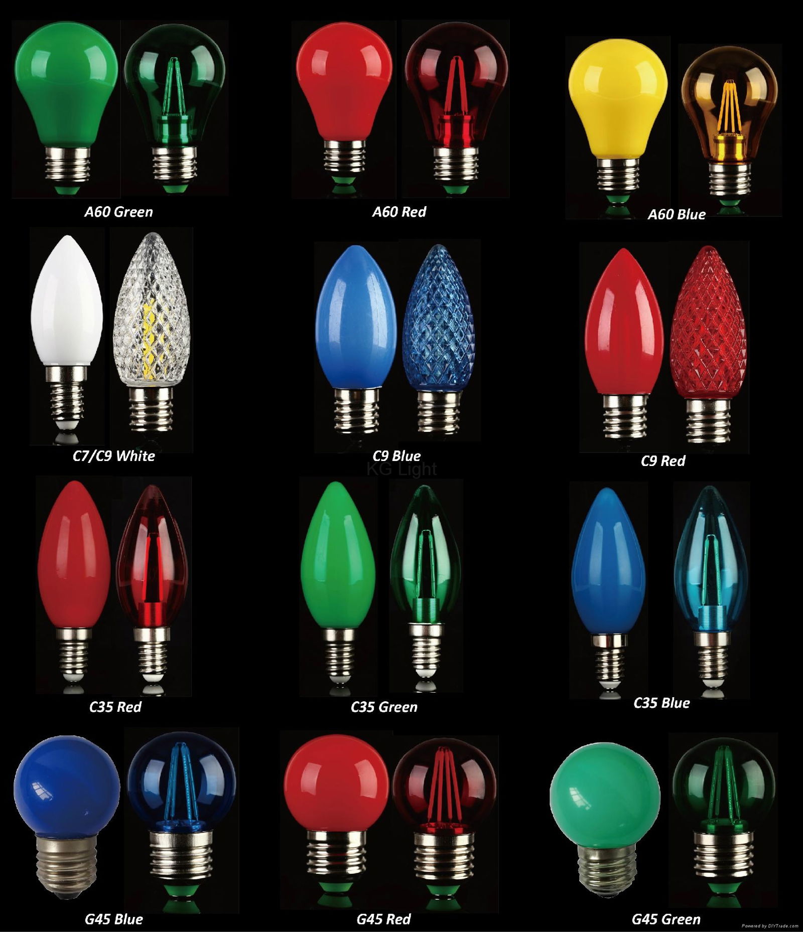 Colored LED bulb light colorful E27 E14 for holiday christmas light decoration 3