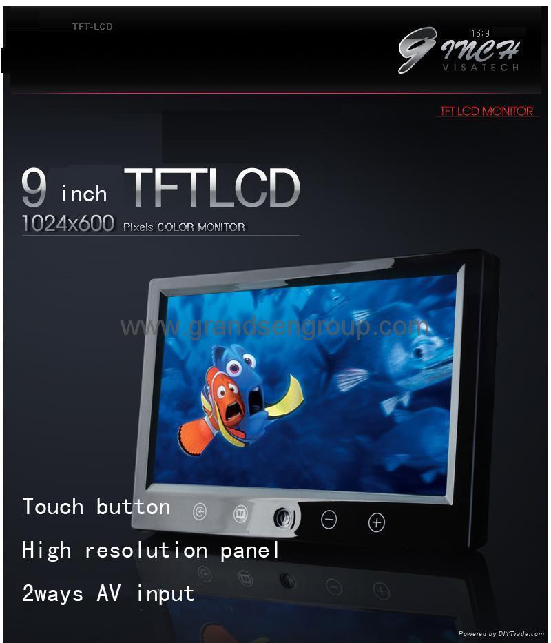 9inch Digital Screen Car TFT LCD color panel/monitor 