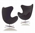 Industrial fiberglass furniture Aluminium egg shaped chairs livingroom chair