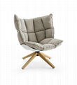 Hot fiberglass shell and fabric cushion modern husk lounge chair 2