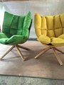 Hot fiberglass shell and fabric cushion modern husk lounge chair 3