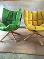 Hot fiberglass shell and fabric cushion modern husk lounge chair