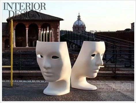 fiberglass outdoor masters sculptures mosaic mask lounge nemo leisure face chair 3